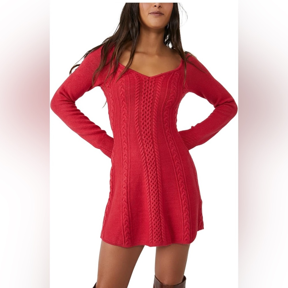 Free People NWT, size small, A Small World Mini Dress Cranberry color